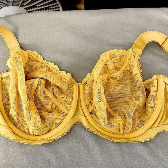 next Lizzie Bra Size 32G Mustard Yellow Lace - Picture 12 of 14